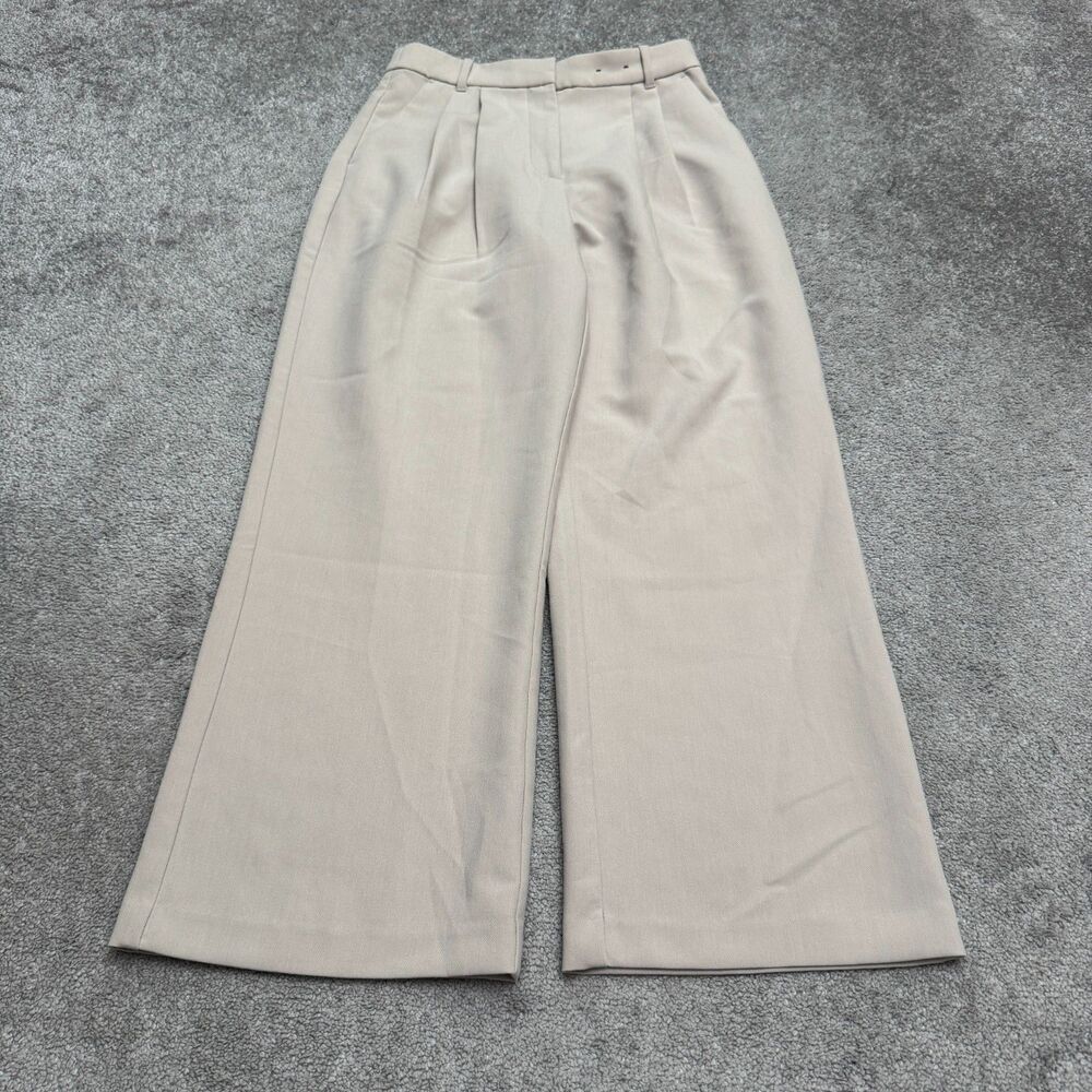 Abercrombie & Fitch Curve Love Sloane Tailored Pants Womens 28 6S Beige Wide Leg